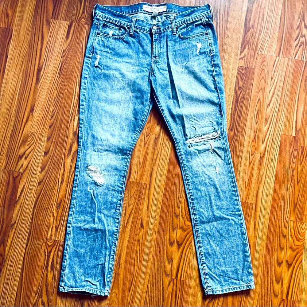 Abercrombie & Fitch Erin Distressed Denim Blue Jea